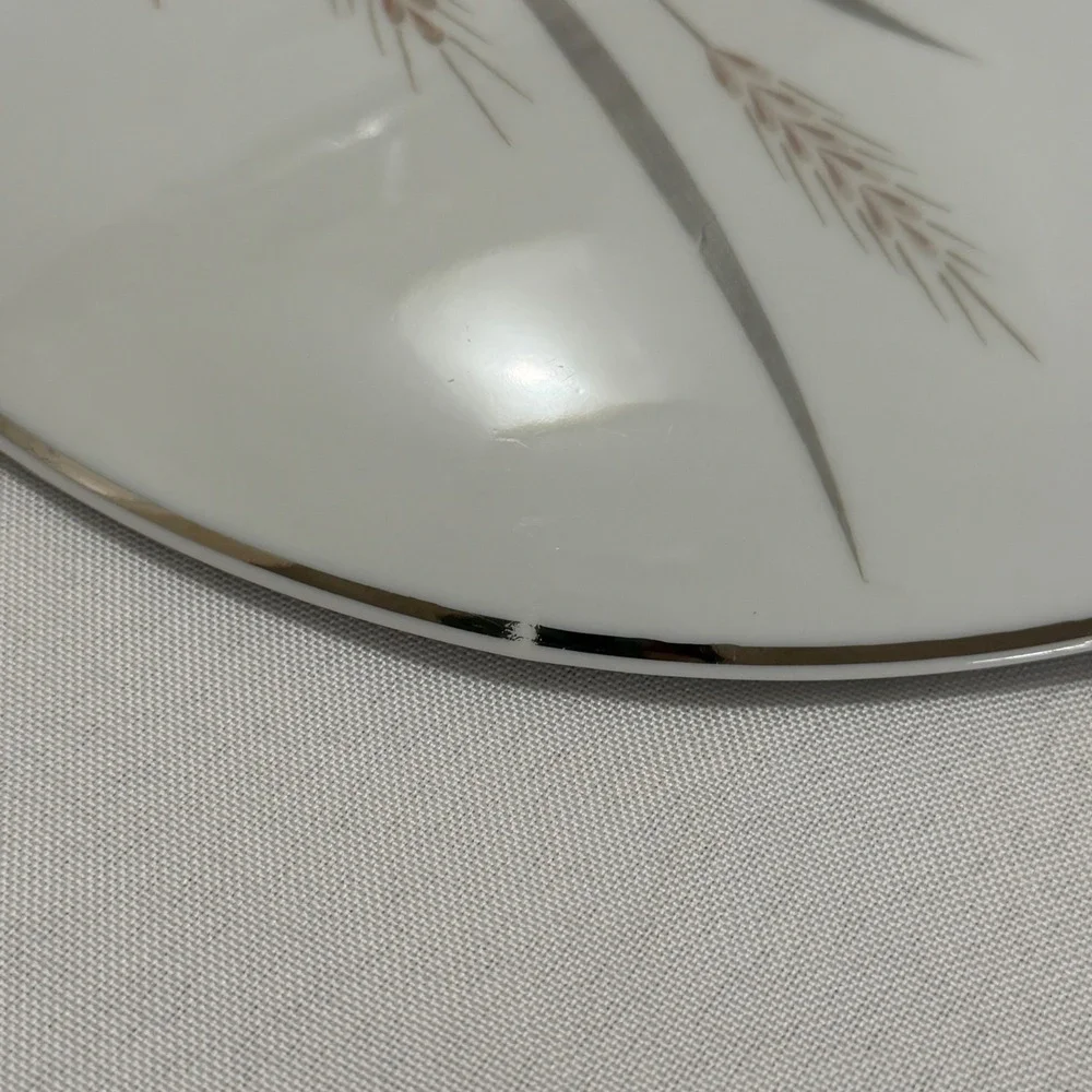 Vintage Platinum‎ Wheat Covered Casserole Dish Fine China Japan MCM Cottagecore